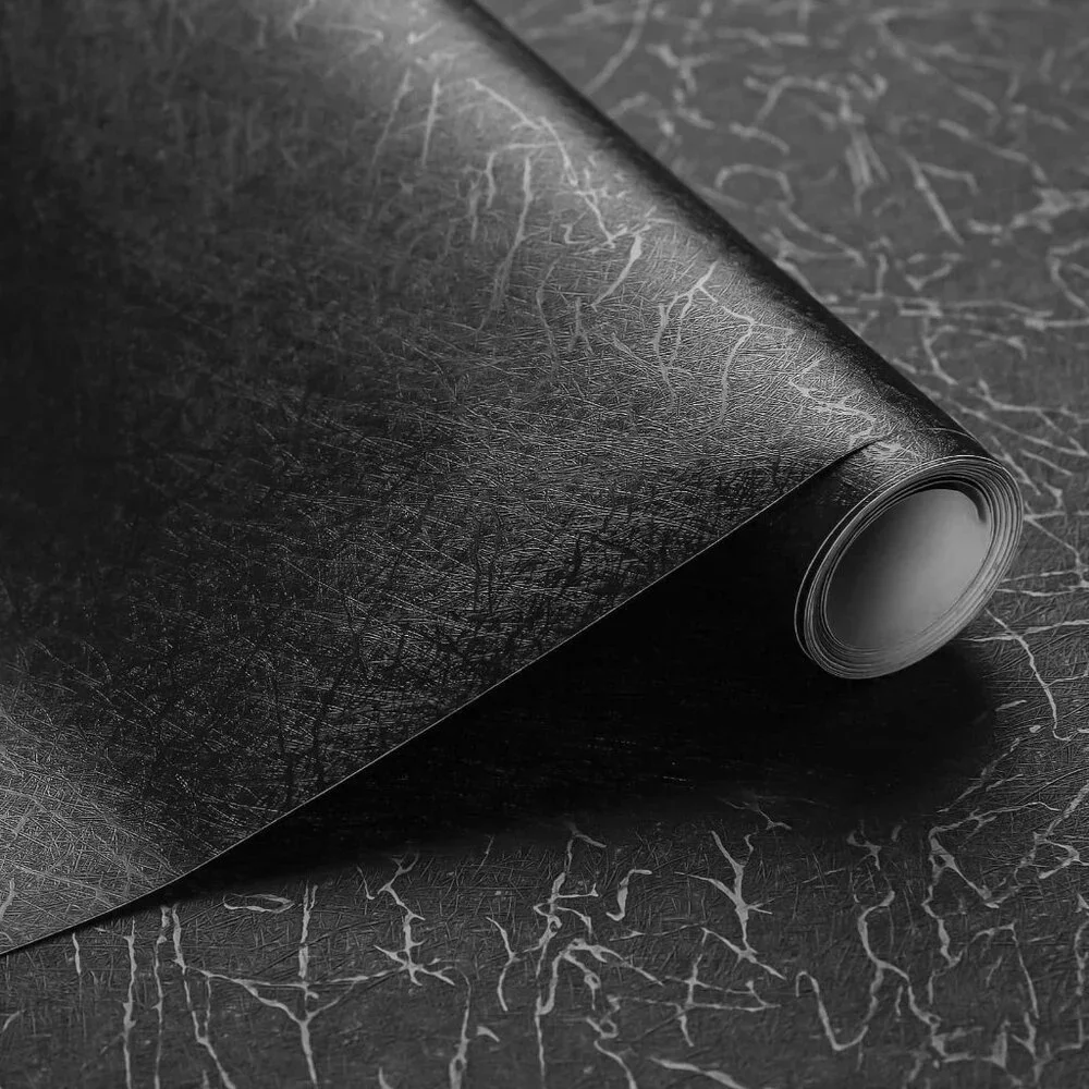 Black Marble Peel & Stick Vinyl – Countertop Cabinet Wrap 10m x 0.5m – New